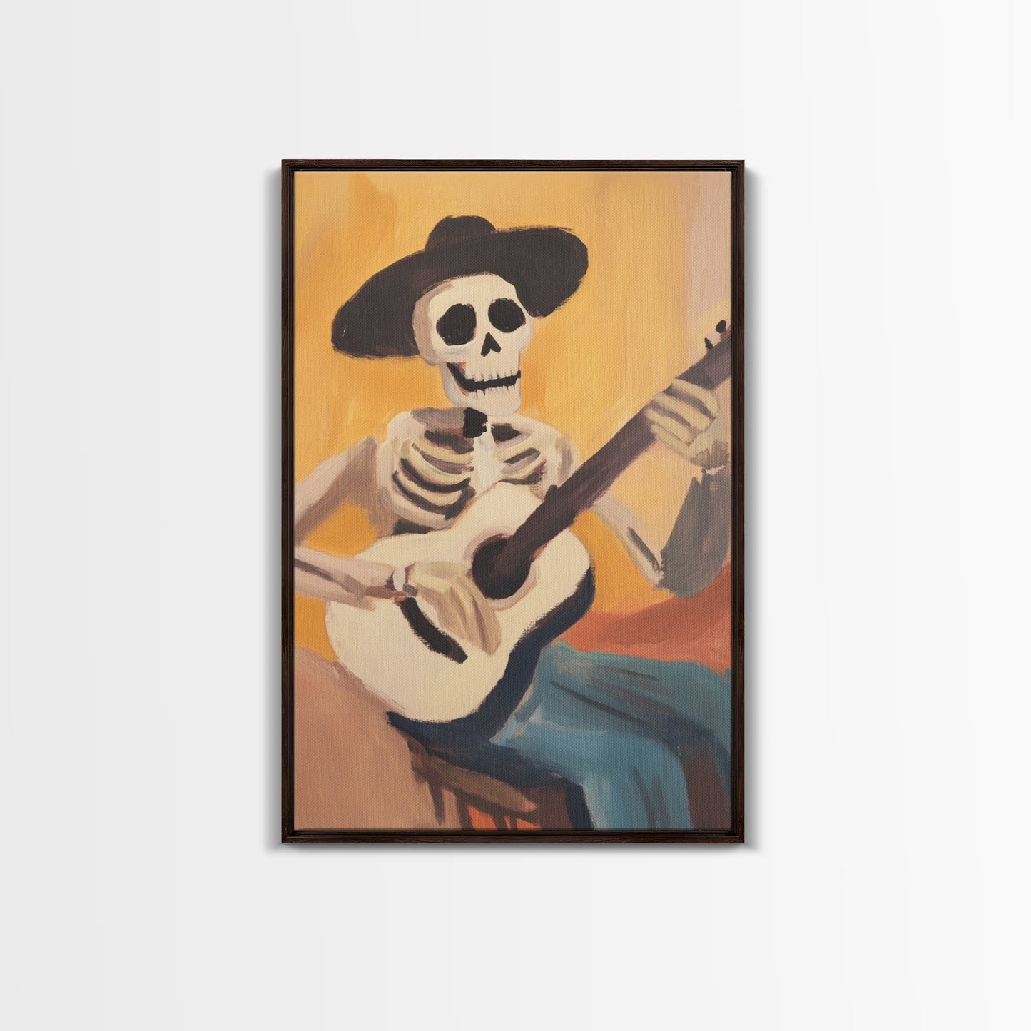 Chicano Cowboy Guitarist Canvas Print - Tejano Wall Art - Mexicano Home Decor