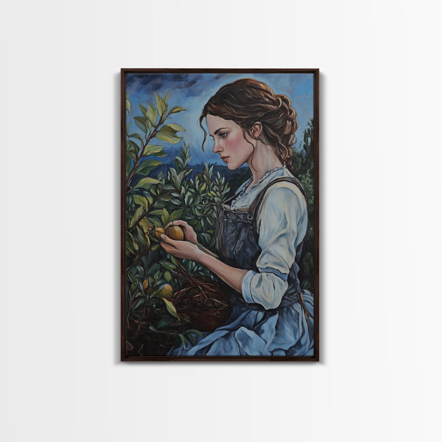 Woman In Garden Painting Print, Victorian Woman Portrait Painting Print, Lady In The Garden, Traditional Wall Art