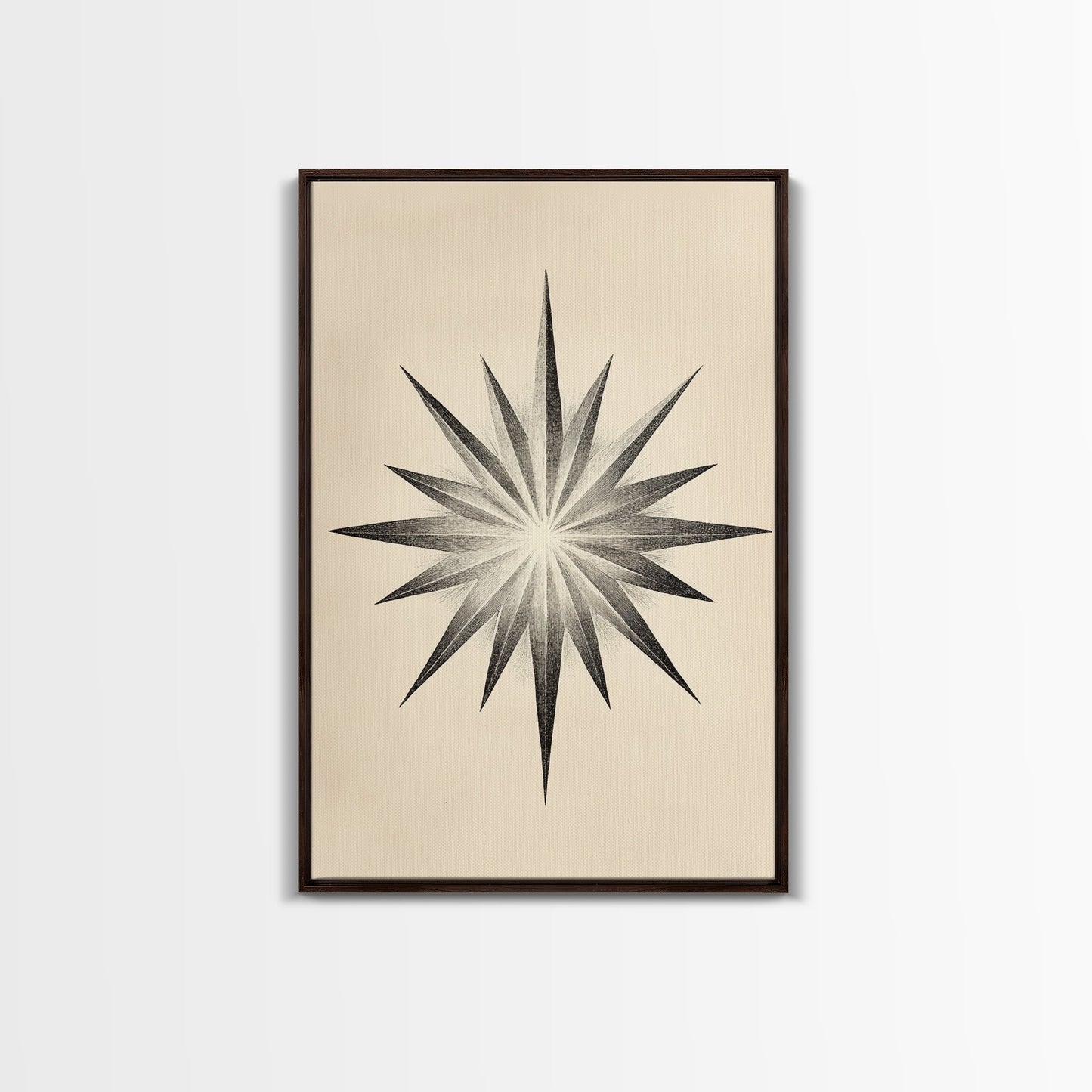 The North Star Canvas Print - Framed Canvas - Minimalist Christmas Art - Boho Christmas Art - Rustic Christmas Art