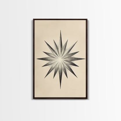 The North Star Canvas Print - Framed Canvas - Minimalist Christmas Art - Boho Christmas Art - Rustic Christmas Art