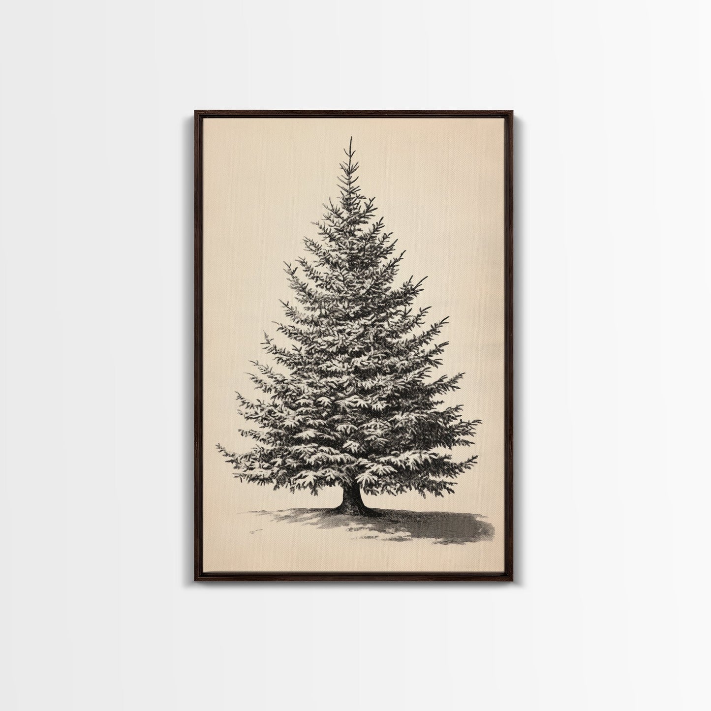 Sketch of a Christmas Tree Canvas Print - Framed Canvas - Minimalist Christmas Art - Boho Christmas Art - Rustic Christmas Art