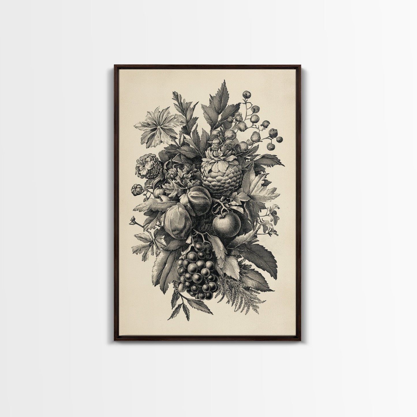 Vintage Christmas Wall Art Canvas Print - Framed Canvas - Minimalist Christmas Art - Boho Christmas Art - Rustic Christmas Art