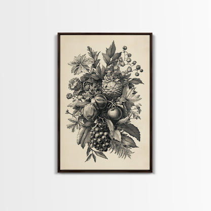 Vintage Christmas Wall Art Canvas Print - Framed Canvas - Minimalist Christmas Art - Boho Christmas Art - Rustic Christmas Art