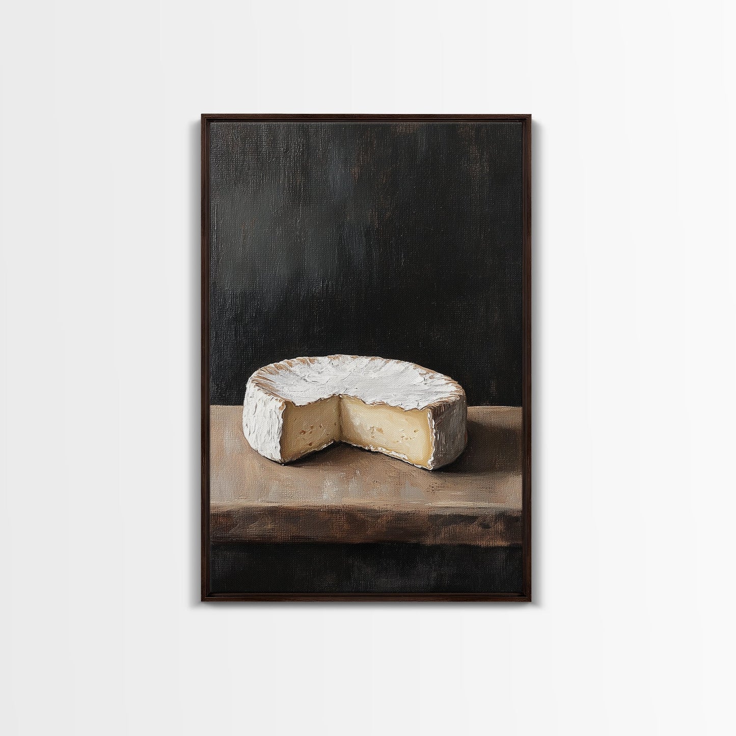 Wheel Of Cheese Painting Print, Brie Cheese Art, Cheese Painting, Cheese Still Life Oil Painting, Cheese Painting, Rustic Kitchen Decor