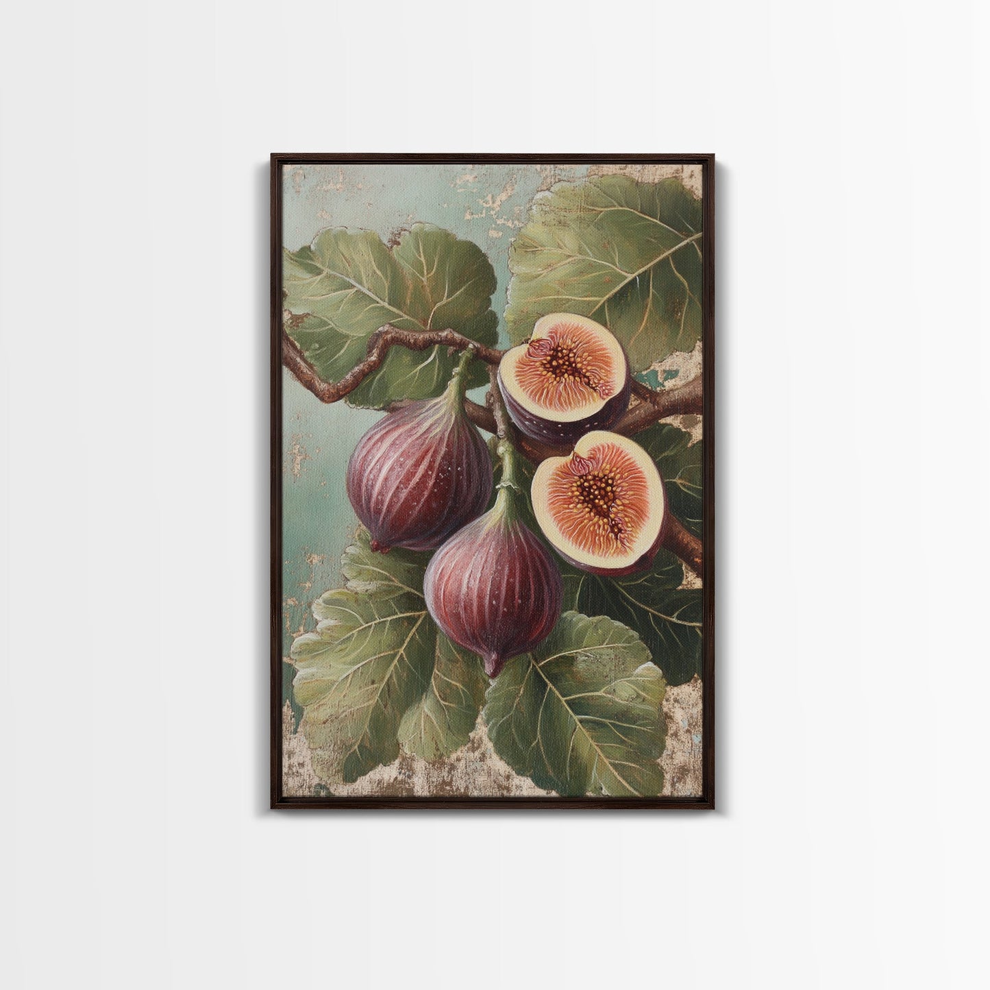Fig Oil Painting Print In A Frame, Small Kitchen Art, Kitsch Kitchen, Eclectic Art, Fig Painting, Dining Room Decor, Kitchen Wall Art, Kitchen Decor