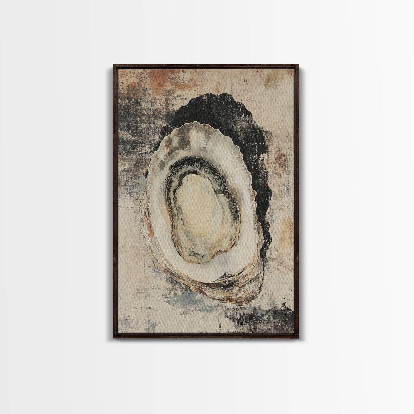 Oyster Painting Print Coastal Watercolor Wall Art Sea Shell Print Minimalist Poster Oyster Shell Painting Oyster Shell Art