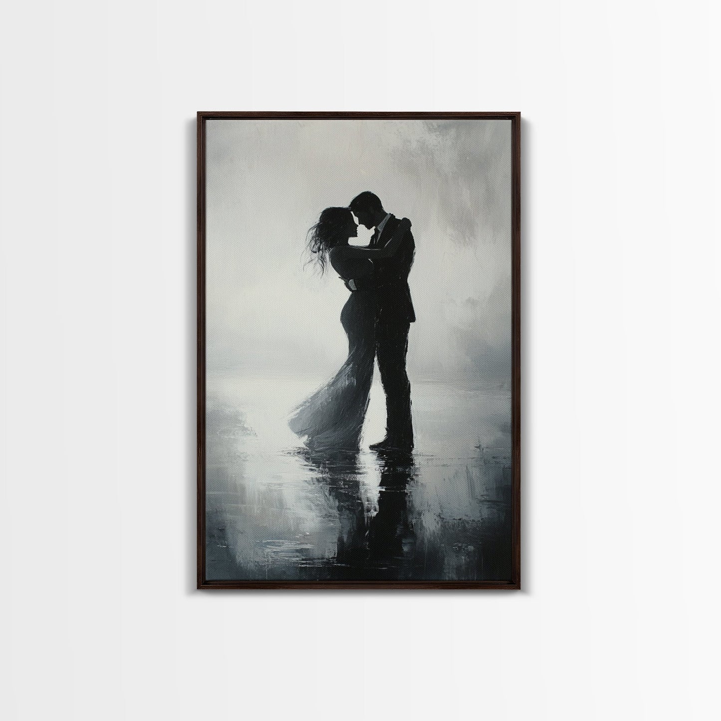 Oil Painting Print Of a Couple Dancing, Wood Framed Wall Art, Wedding Gift Idea, Wedding Decoration, Couple Dancing Art, Couple Painting