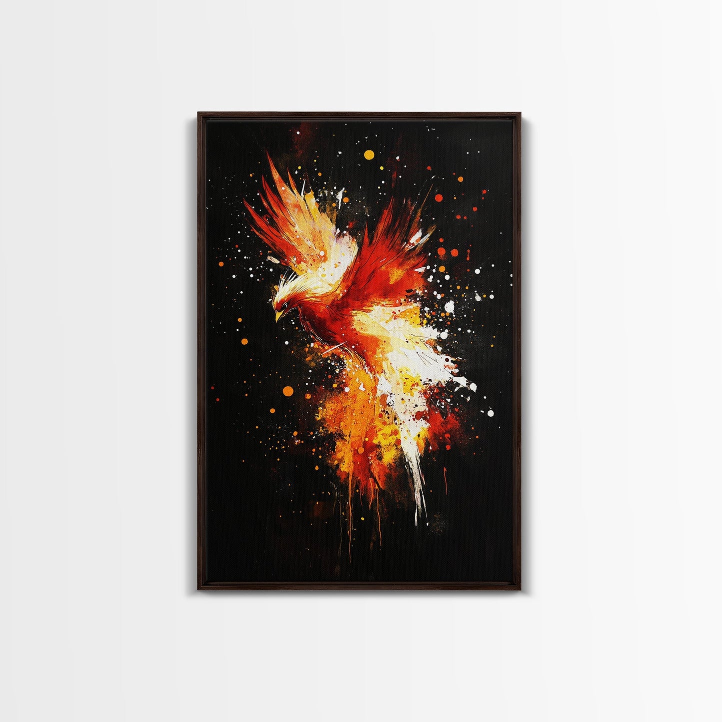 Phoenix In Flames, Retribution, Framed Canvas Print, The Phoenix, Framed Wall Art, Original Painting Phoenix, Punk Art, Graffiti Art