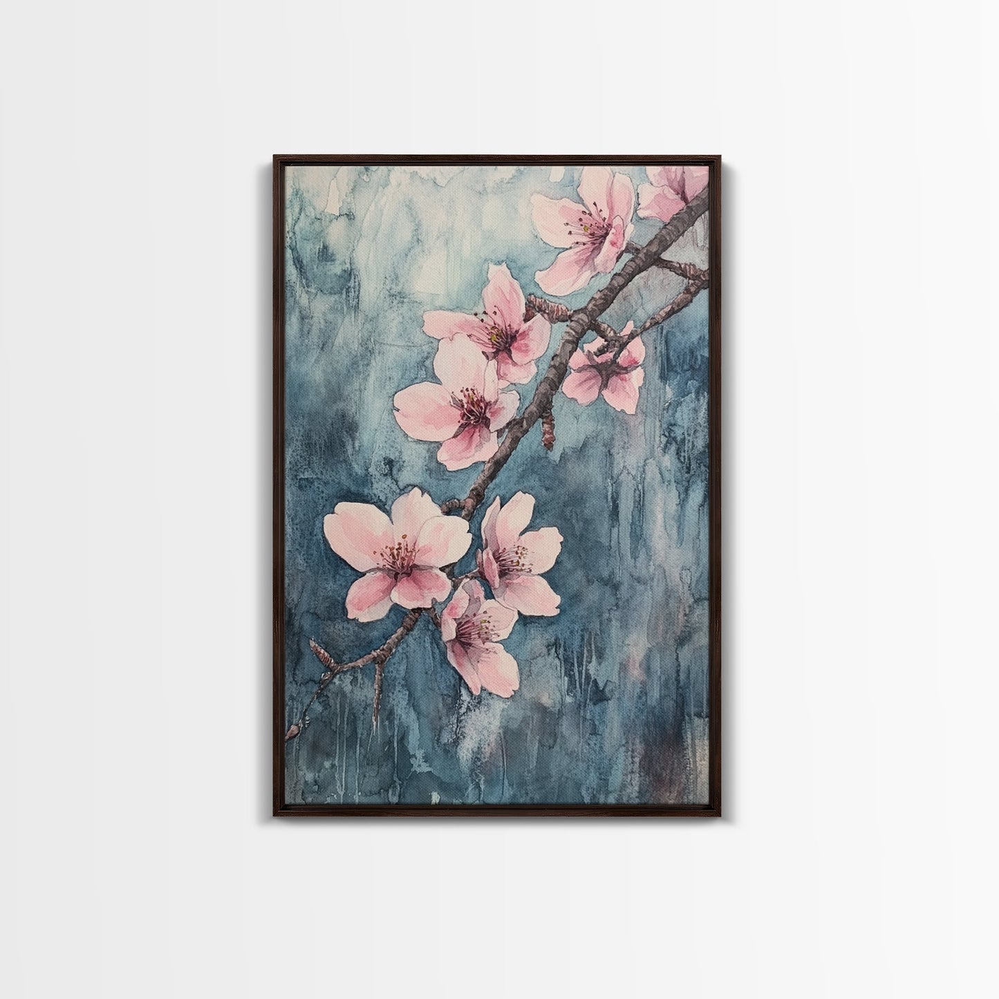 Home Decor Cherry Blossoms Wall Art, Cherry Blossom Art, Large Gallery Wrapped Canvas, Ready To Hang Aesthetic Decor, Cherry Blossom Art