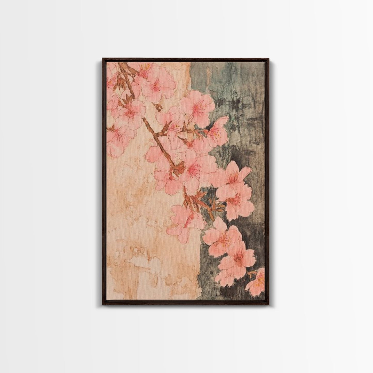 Skaura Tree Canvas Wall Art, Sakura Cherry Blossoms Canvas Print Ready To Hang, Japanese Style Art, Cherry Blossom Painting