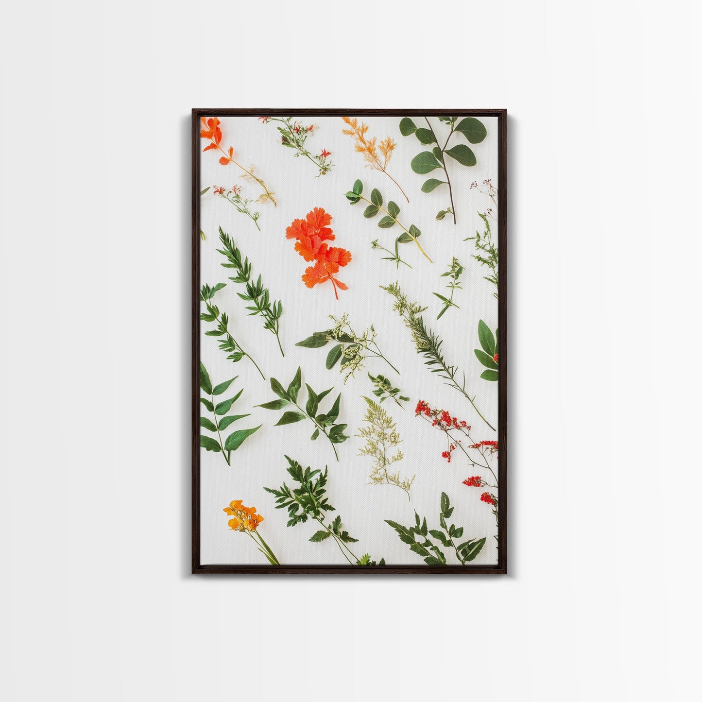Boho Floral Botanical Wall Art Canvas Print, Minimalist Modern Farmhouse Home Decor, Living Room Wall Art, Bedroom Decor, Flower Print
