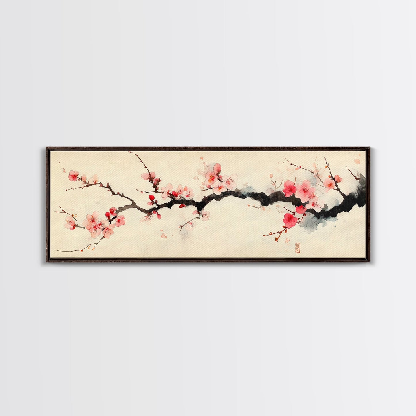 Japanese Wall Decor Landscape Print - Cherry Blossoms Painting - Japanese Minimalism Wall Art - Floral Home Decor - Flower Painting
