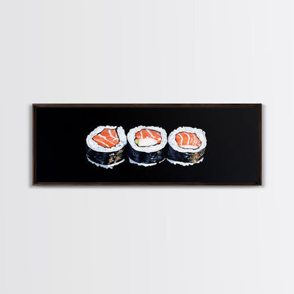 Abstract Sushi Painting Print, Food Art, Framed Canvas Print, Kitchen Decor, Minimalist Kitchen Wall Art, Kitchen Painting, Wall Art For Kitchen