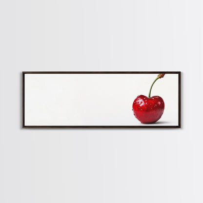 Cherry Painting Print, Panoramic Decor, Cherry Wall Art, Original Cherry Painting Wall Art For Kitchen, Extra Wide Horizontal Art, Cherry Decor
