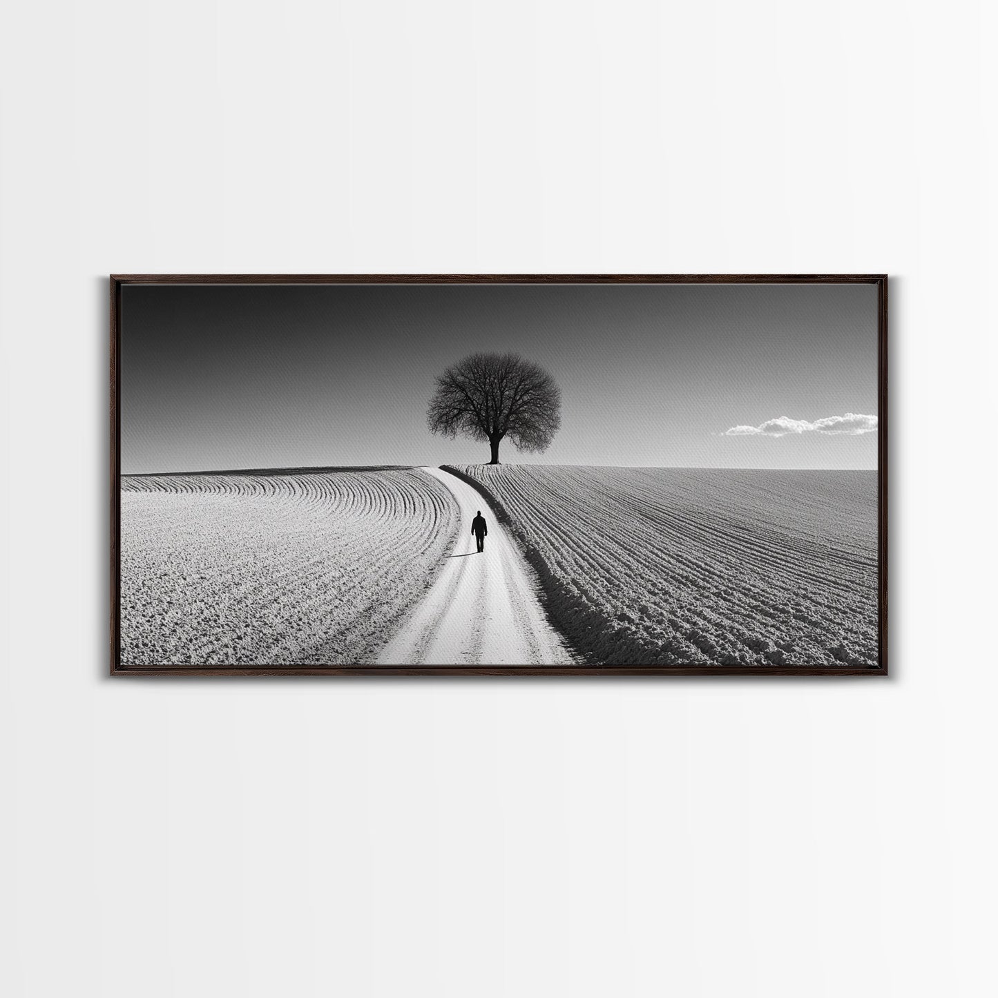 Black and White Photography Style Print - Framed Canvas Print - Subdued Home Decor - Ready to Hang Wall Art - Centerpiece Wall Art