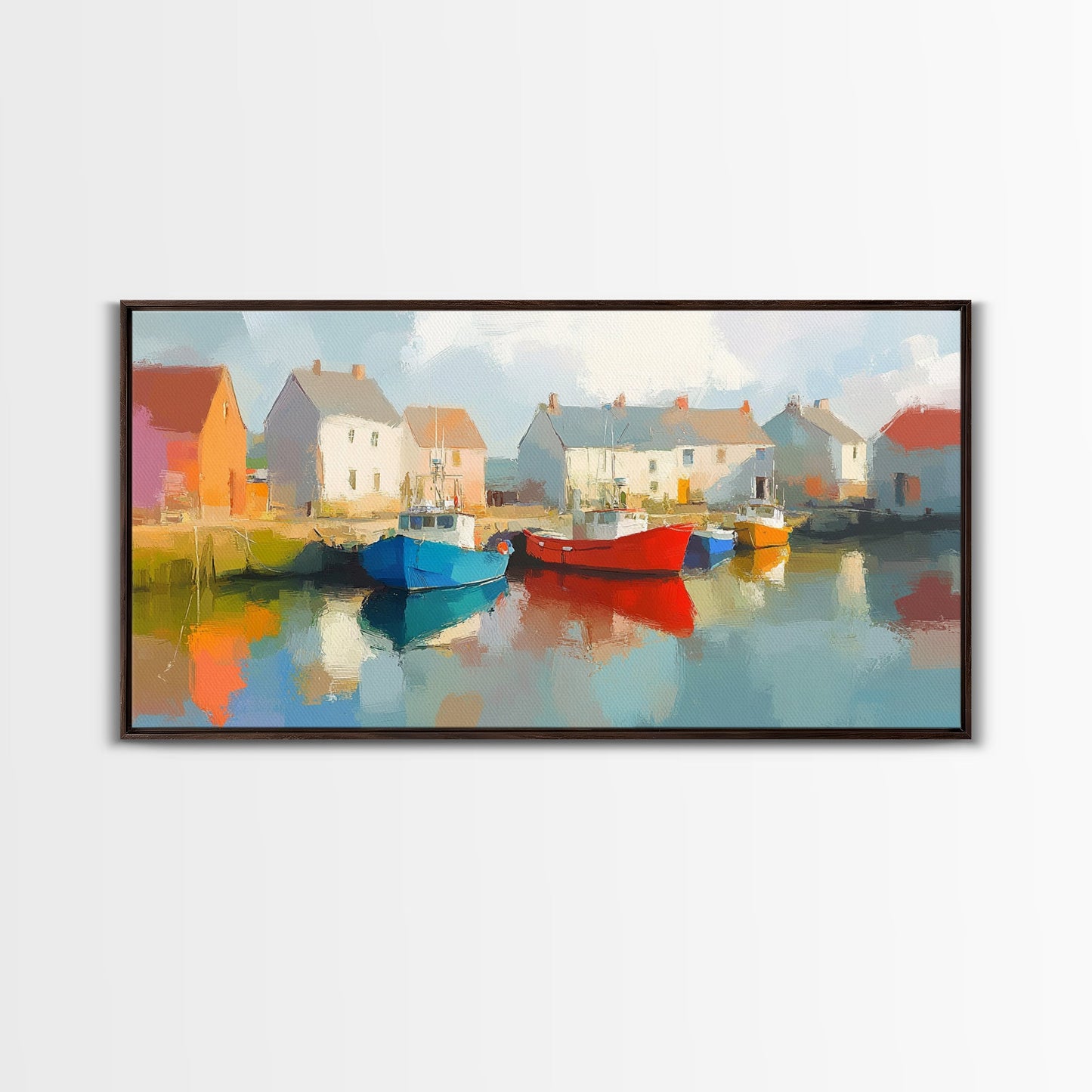 Retro Nantucket Wall Art Framed Canvas Print | Nantucket Oil Painting | Nantucket Decor | Nautical Wall Art | Seascape Painting