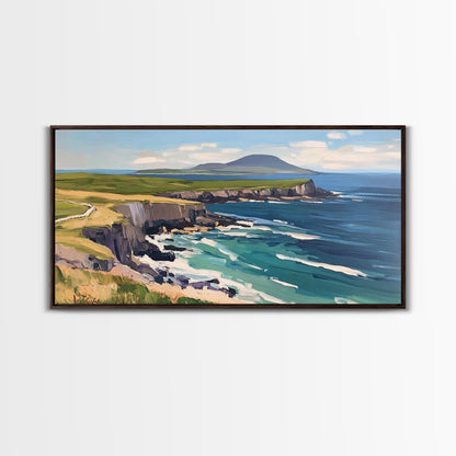 Abstract Ireland Landscape Painting Print | Cliffs of Moher | Ready To Hang | Framed or Unframed Landscape Painting | Original Wall Art