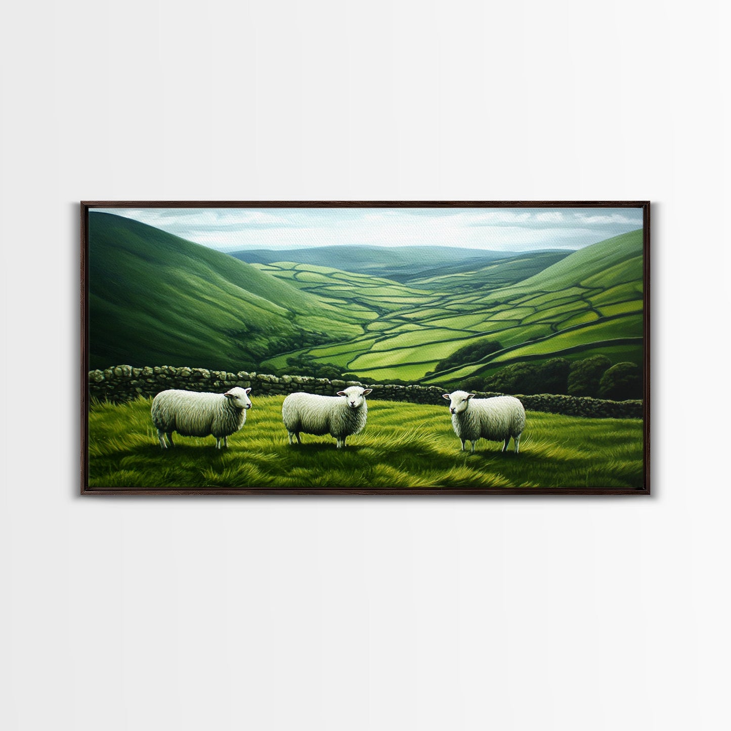 Scottish Highlands Canvas Print | Scottish Farmhouse Wall Art | Painting of Sheep in Scotland | Scotland Landscape Oil Painting