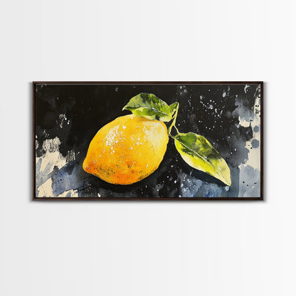Lemon Painting Canvas Print - Kitsch Kitchen Decor - Eclectic Wall Art - Gift For Someone Who is Very random but likes lemons, like me