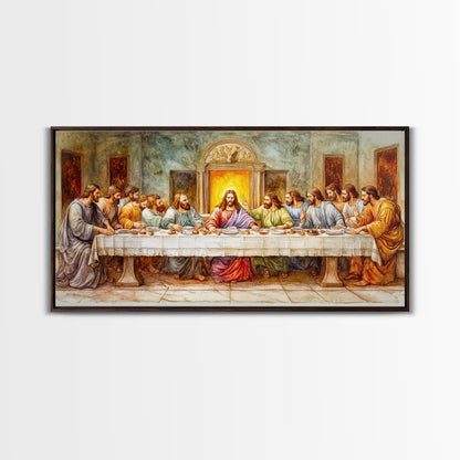 The Last Supper Reimagined - Framed Canvas Print - Christian Wall Art - Christian Decor - Jesus Painting - Jesus Art