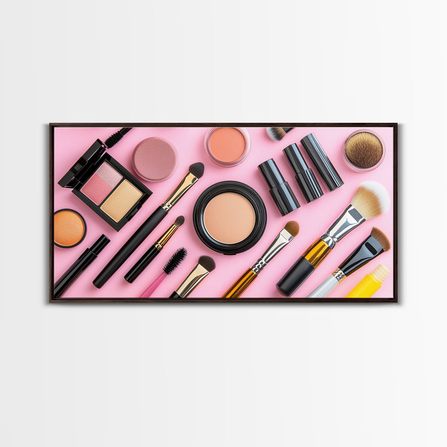 Makeup Spread Wall Art, Make Up Canvas Print, Preppy Dorm Room Wall Art, Girl's Dorm Room Wall Art, Makeup Painting