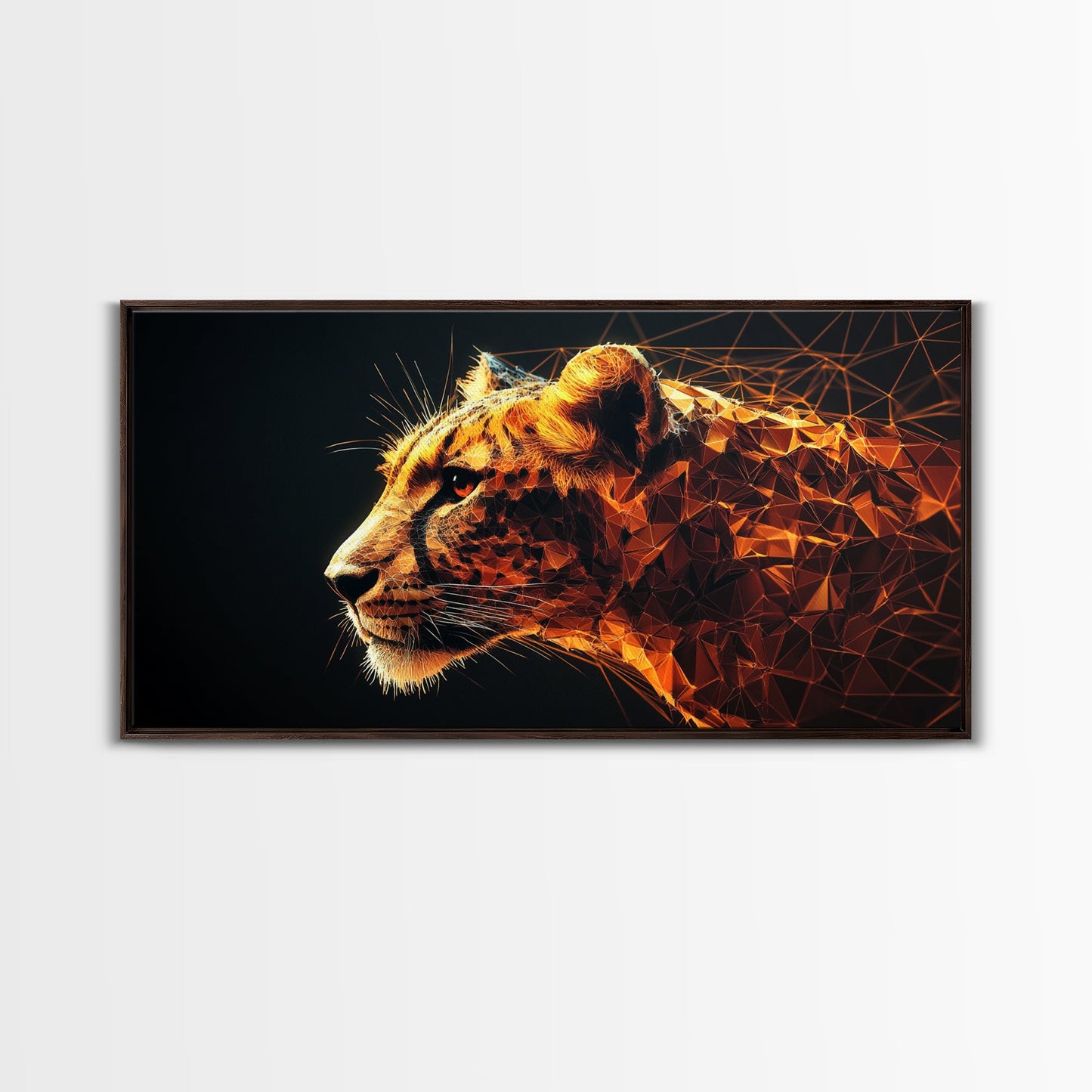 Horizontal Cheetah Print - Framed Canvas Print - Cheetah Painting - Cheetah Wall Art - Big Cat Wall Art - Thought Provoking Abstract Art