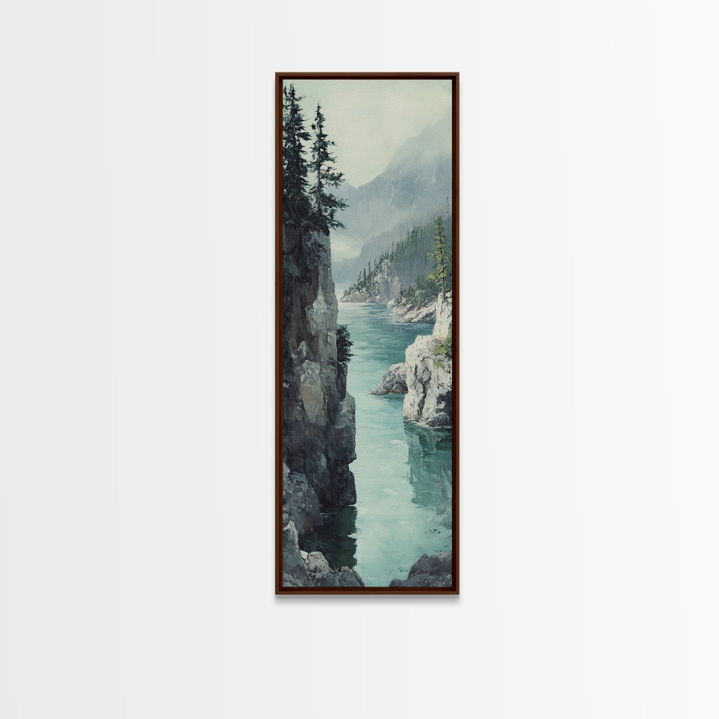 Framed Canvas Print Coastal Landscape Art Nautical Decor Tall Narrow Art Beach House Wall Art Perfect Above Couch Nautical Wall Art