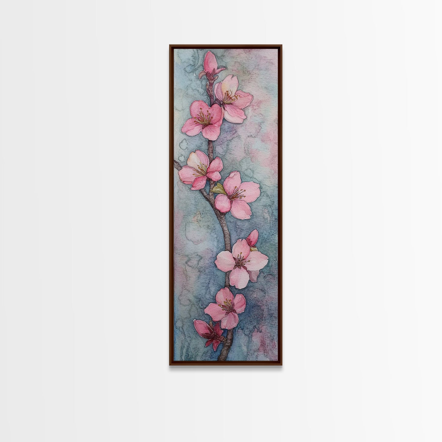 Delicate Cherry Blossom Branch Painting - Canvas Print for Floral Wall Art, Botanical Decor, Pink Bloom Art, Spring Wall Decor, Nature Print