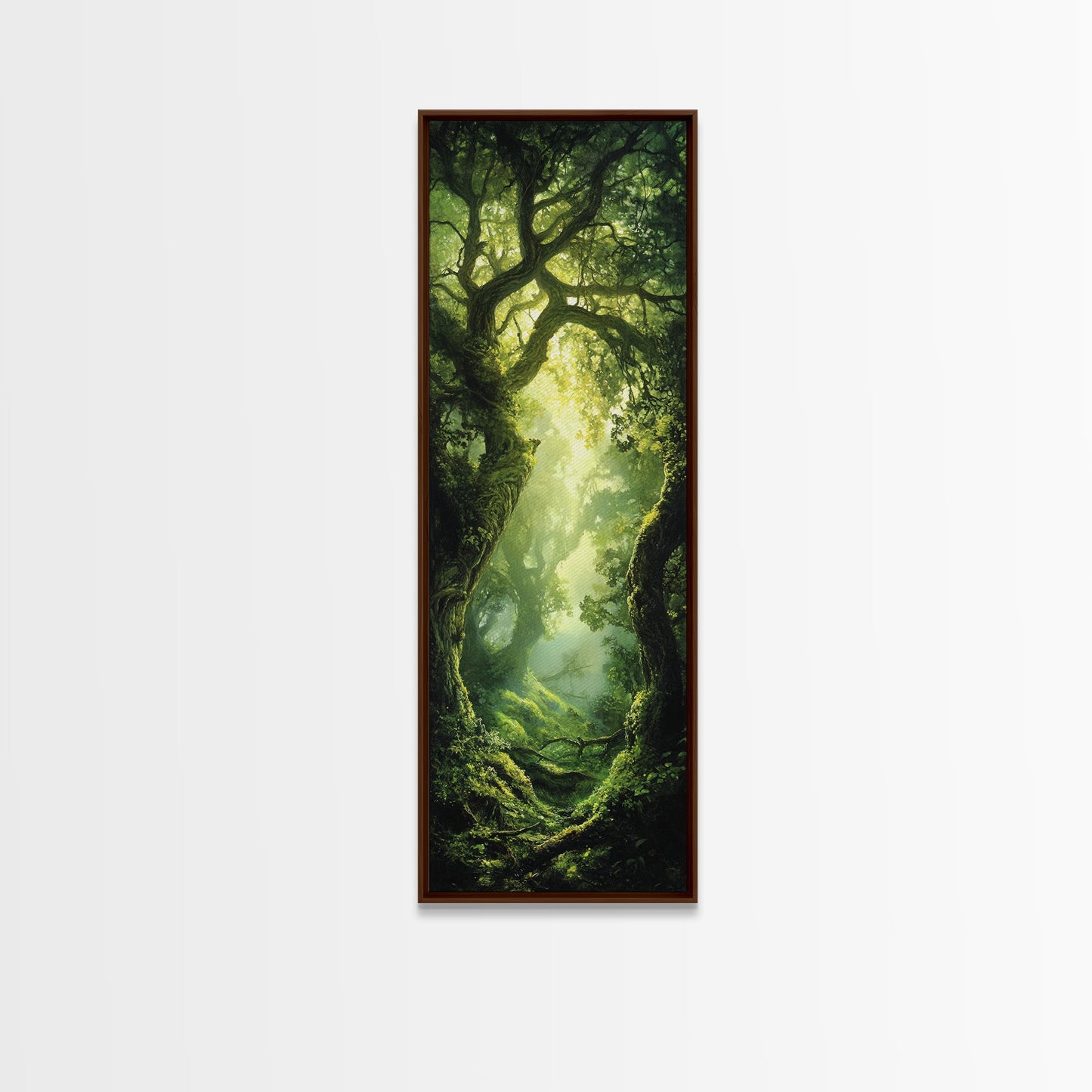 Light Twists Through the Bent Trees, Framed Canvas Print, Accent Piece Wall Art, Fantasy Landscape Painting