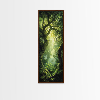 Light Twists Through the Bent Trees, Framed Canvas Print, Accent Piece Wall Art, Fantasy Landscape Painting