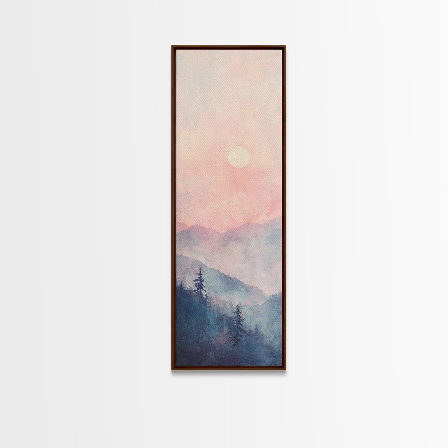 Sunset Over the Blue Ridge Mountains, Framed Canvas Print, Blue Ridge Mountains Painting, Home Decor, Ready To Hang Art, Mountain Painting