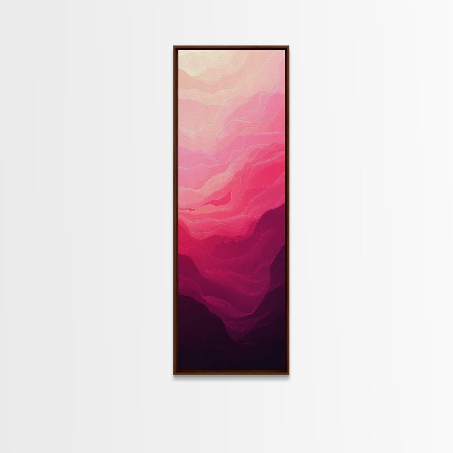 Pink Abstract Art Framed Canvas Print Minimalist Wabi Sabi Light Pink Wall Art Vertical Living Room or Bedroom Decor