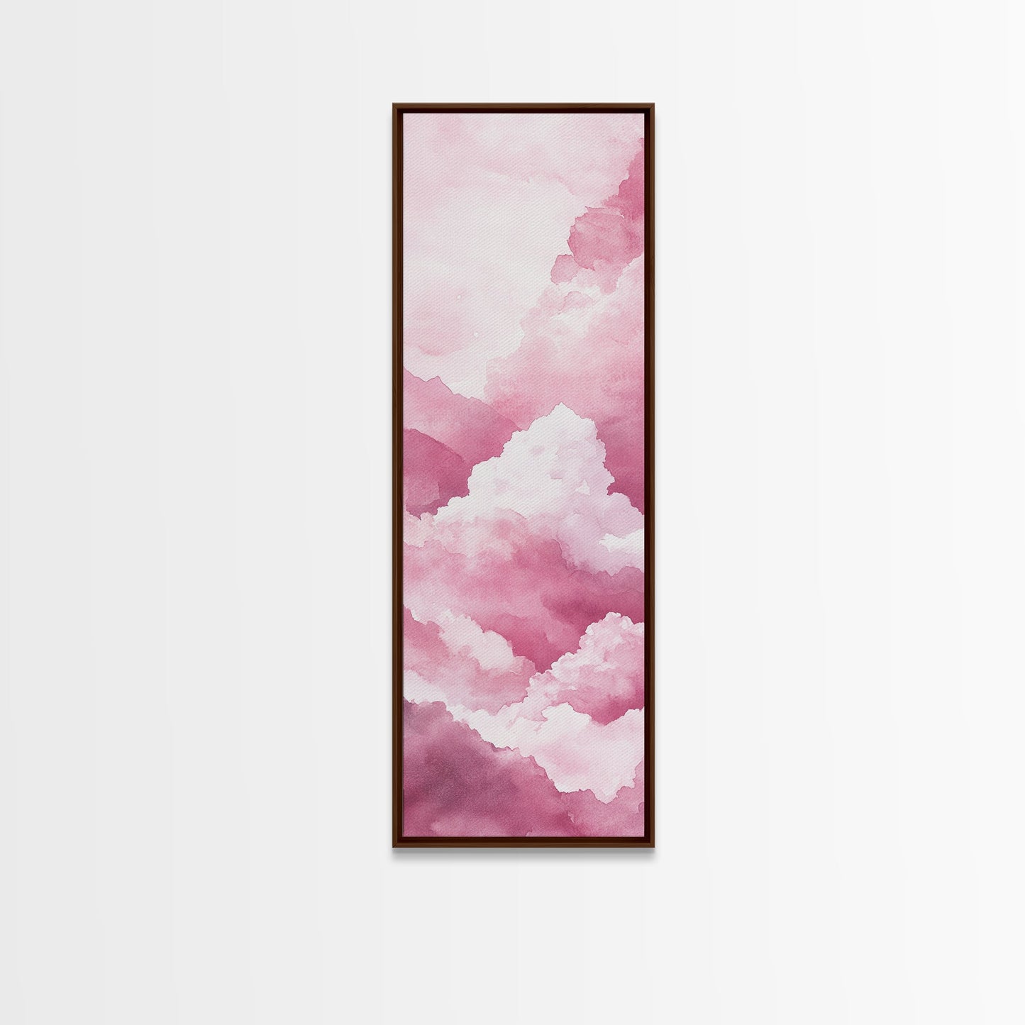 Dreamy Pink Clouds Canvas Print Light Pink Wall Art Vertical Living Room Art Minimalist Decor Bedroom Above Bed Wabi Sabi Art