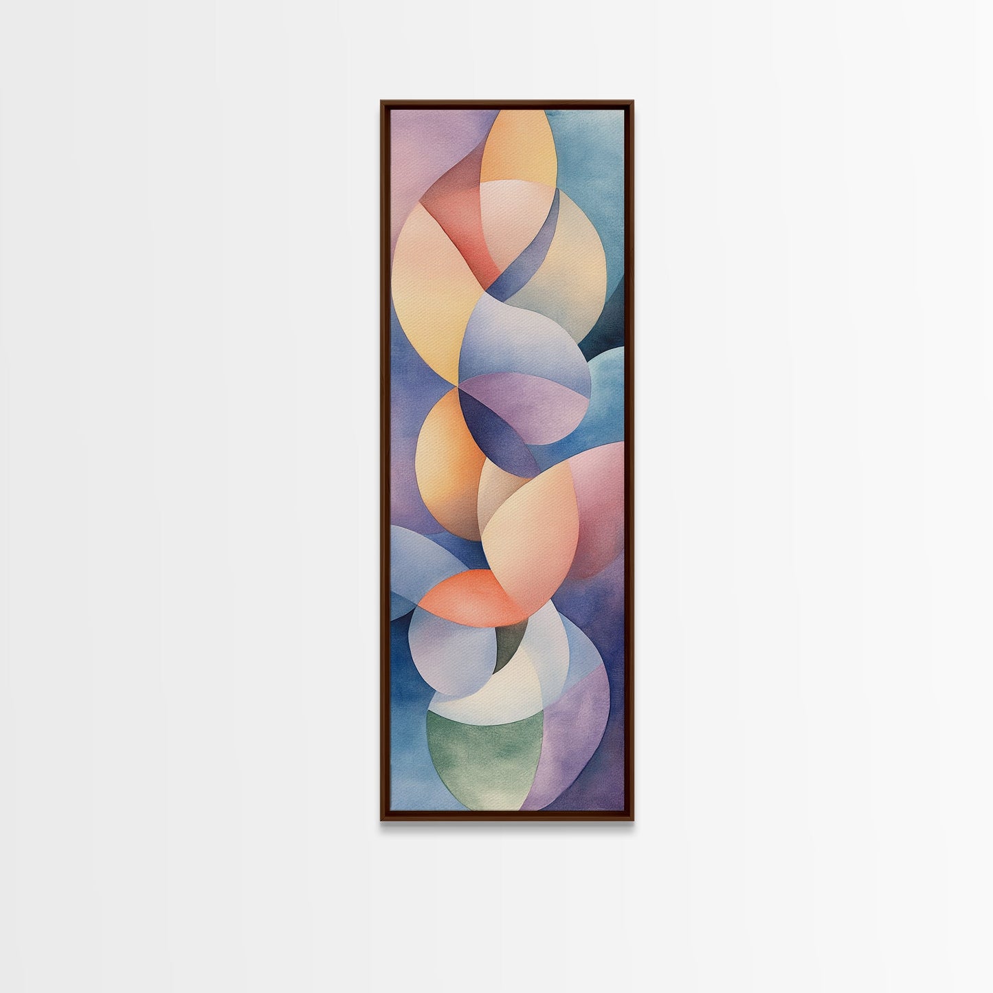 Bright Abstract Swirls Framed Canvas Print Colorful Geometric Wall Art Minimalist Boho Art Vertical Home Accent Gift Idea