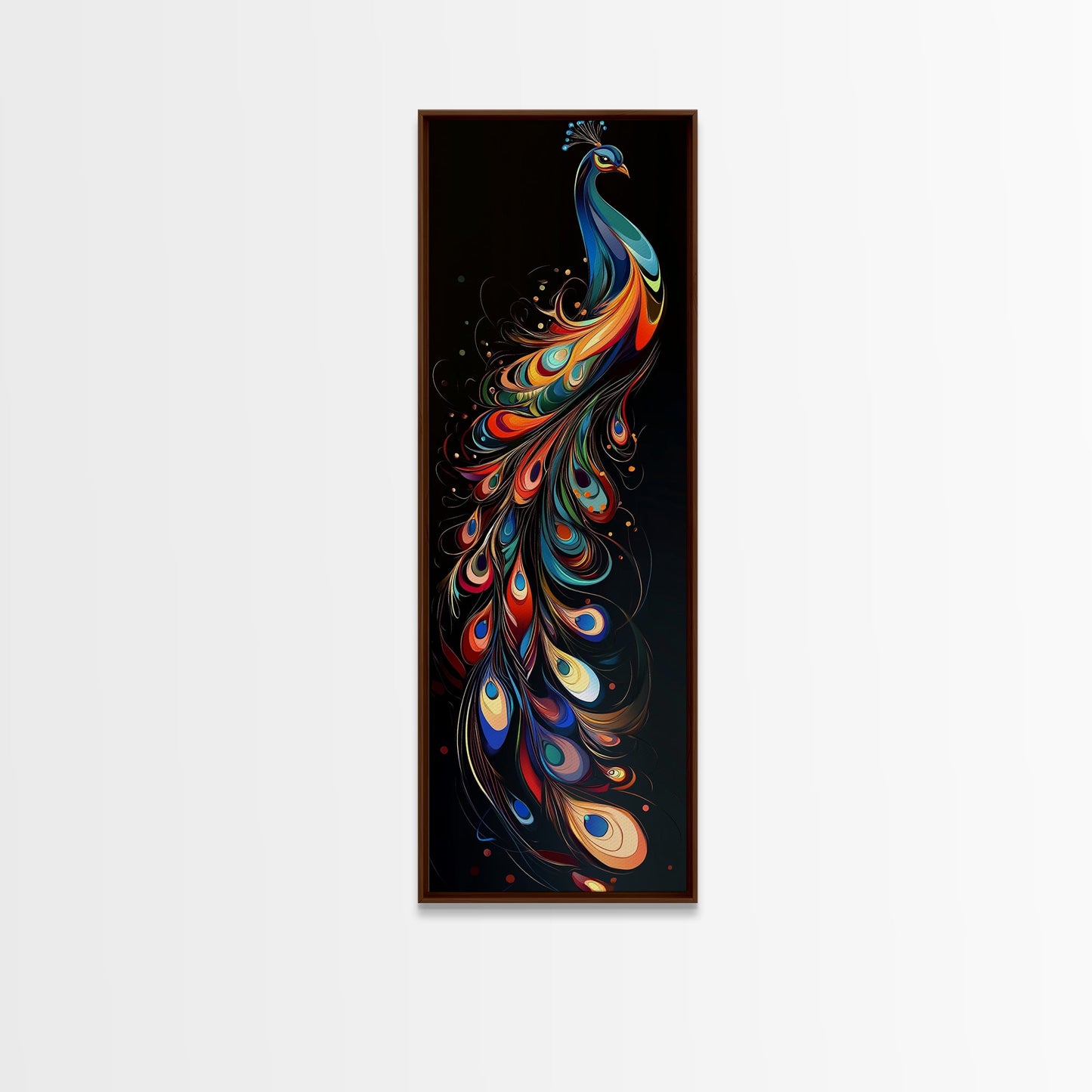 Whimsical Peacock Wall Art Canvas Print with Bold Modern Design and Boho Decor, Perfect Accent for Bedroom or Living Room Art