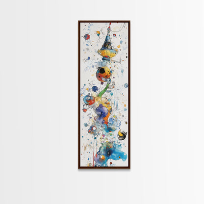 Whimsical Tower Painting Canvas Print Colorful Fun Art Vertical Wall Art Unique Gift Idea Playful Whimsical Art for Living Room