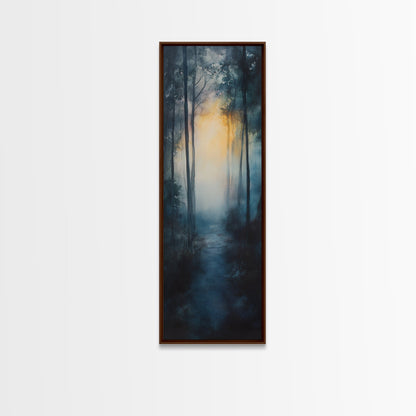 Forest Sunrise Pathway Framed Canvas Print | Smoky Mountain Art | Rustic Decor | Bedroom Art | Fall Artwork | Landscape Painting