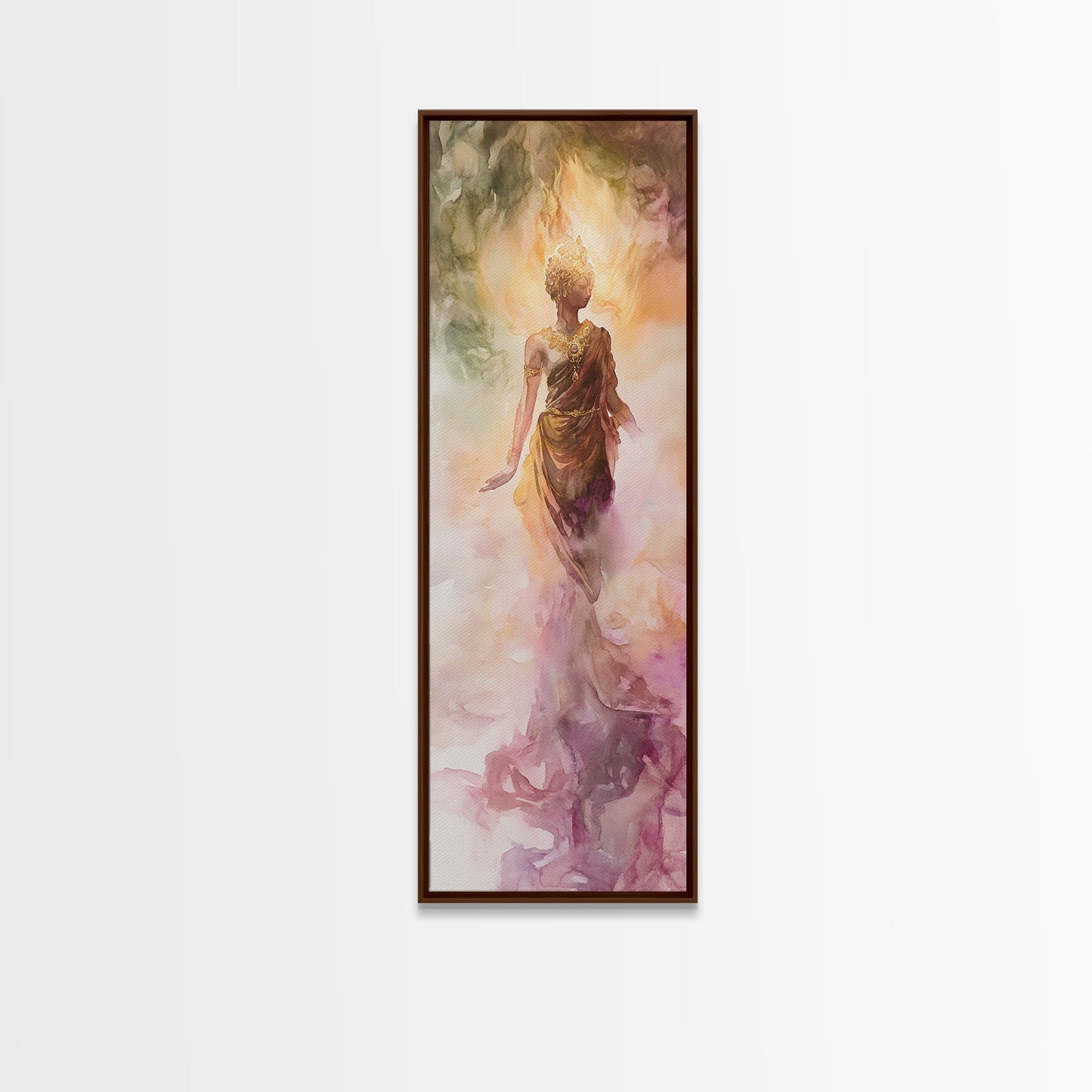 Ethereal Woman Canvas Print With Goddess Art, Light Pink Wall Art, Minimalist Art Perfect For Yoga Studio Or Feminine Spaces