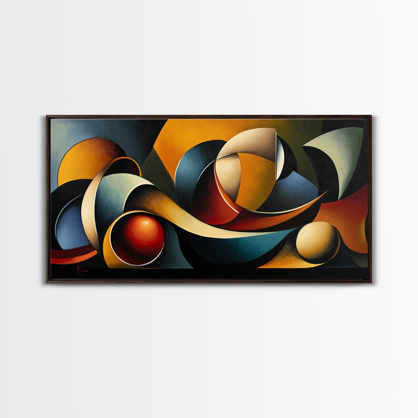 Dynamic Wave Art Canvas Print Coastal Abstract Ocean-Inspired Nautical Wall Art Horizontal Decor Above Couch Living Room Coastal Decor