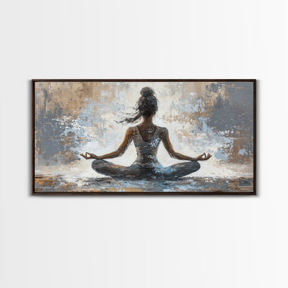 Yoga Pose Canvas Print Zen Abstract Meditation Wall Art Neutral Living Room Modern Therapy Art Gift Idea Unique Minimalist Decor