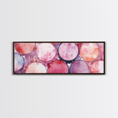 Glitter Eyeshadow Art Canvas Print Makeup Lover Decor Light Pink Abstract Wall Art Bedroom Aesthetic Makeup Room Glamorous Artwork