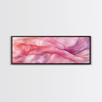 Light Pink Abstract Canvas Print Living Room Wall Art Horizontal Pink Wall Art Feminine Wabi Sabi Art Minimalist Extra Wide Art