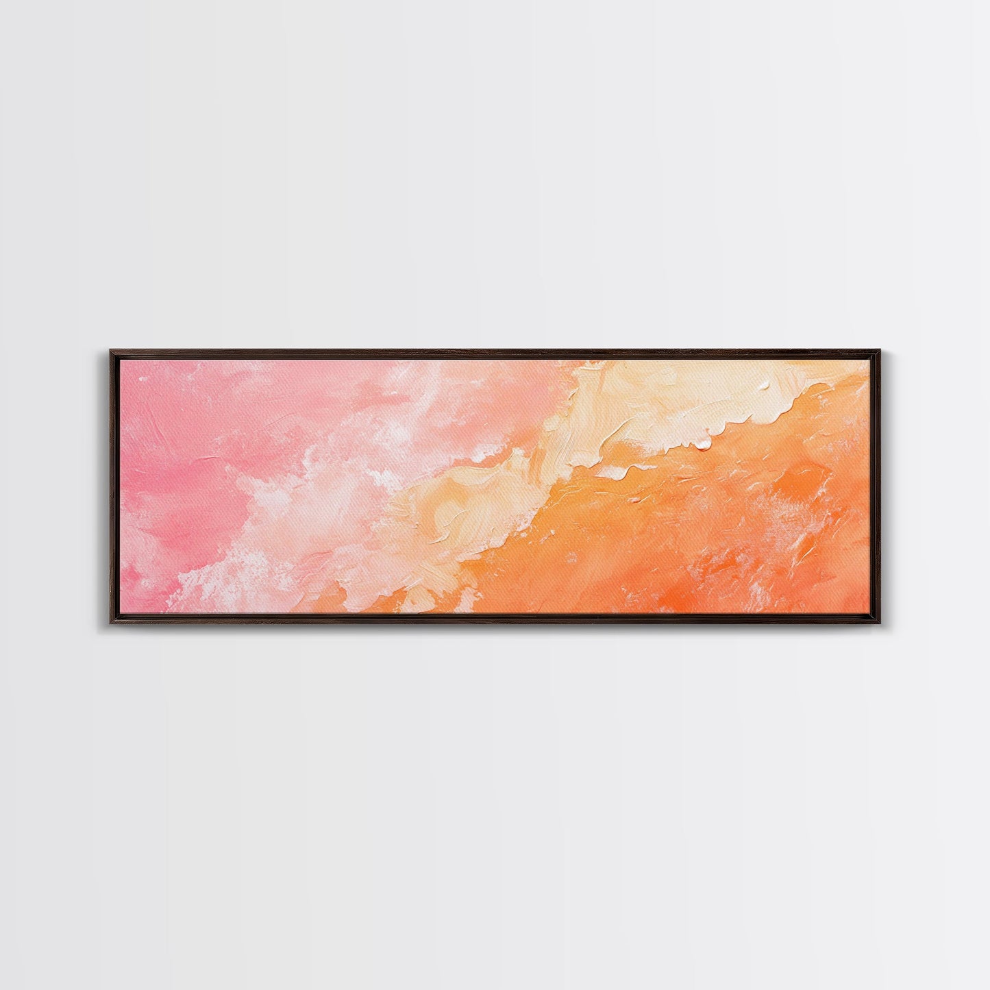 Textured Abstract Pink Canvas Print - Soft Peach and Coral Wall Art, Minimalist Fall Decor, Vibrant Pastel Bedroom Accent, Gift Idea