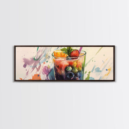 Canvas Print Vibrant Martini Wall Art Fruit of the Spirit Kitchen Art Horizontal Modern Decor Gift Idea Panoramic Painting