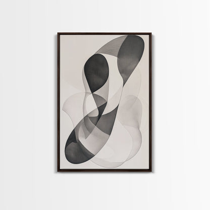 Dynamic Monochrome Abstract Canvas Print Minimalist Line Art Modern Wall Decor Gift Idea Living Room Stylish Contemporary Artwork