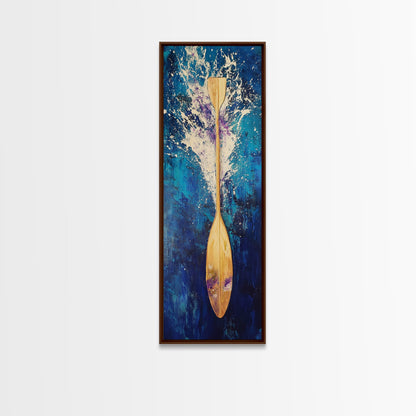 Moody Seascape, horizon painting gray white, smoky mountain art, framed canvas print, extra wide art, landscape painting