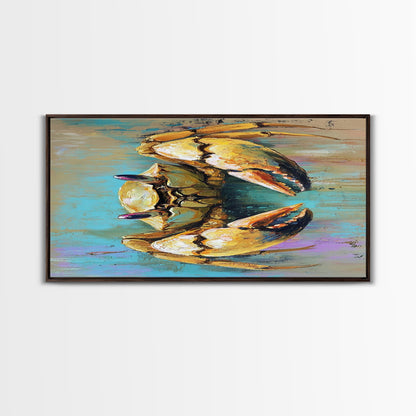 Krabbenbild, Küstendeko, Maritime Wandkunst, Rustikale Kunst, Gerahmter Leinwanddruck, Meereskunst, Strandhauskunst, Kunst mit Meeresmotiven