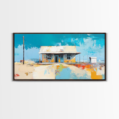 Desert House Art, Wandkunst im Südwest-Stil, rustikale Dekoration, Boho-Kunst, Bauernhauskunst, Küstenmalerei, gerahmter Leinwanddruck