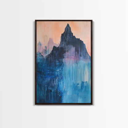 Mystic Peak, Smoky Mountain Art, Landscape Painting, Moody Art, Mountain Painting, Canvas Print, Rustic Decor, Bedroom Art