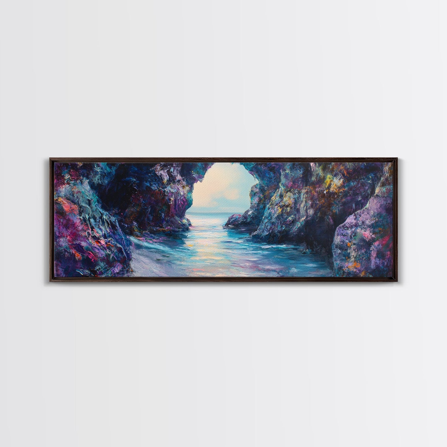 Enchanted Ocean Cave Canvas Print Mystical Coastal Wall Art Vibrant Seascape Home Decor Living Room Nature Lover Gift